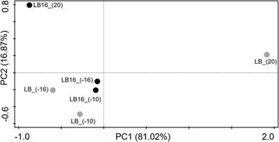 Changes in membrane fatty acids of a halo-psychrophile exposed to magnesium perchlorate and low temperatures: Implications for Mars habitability